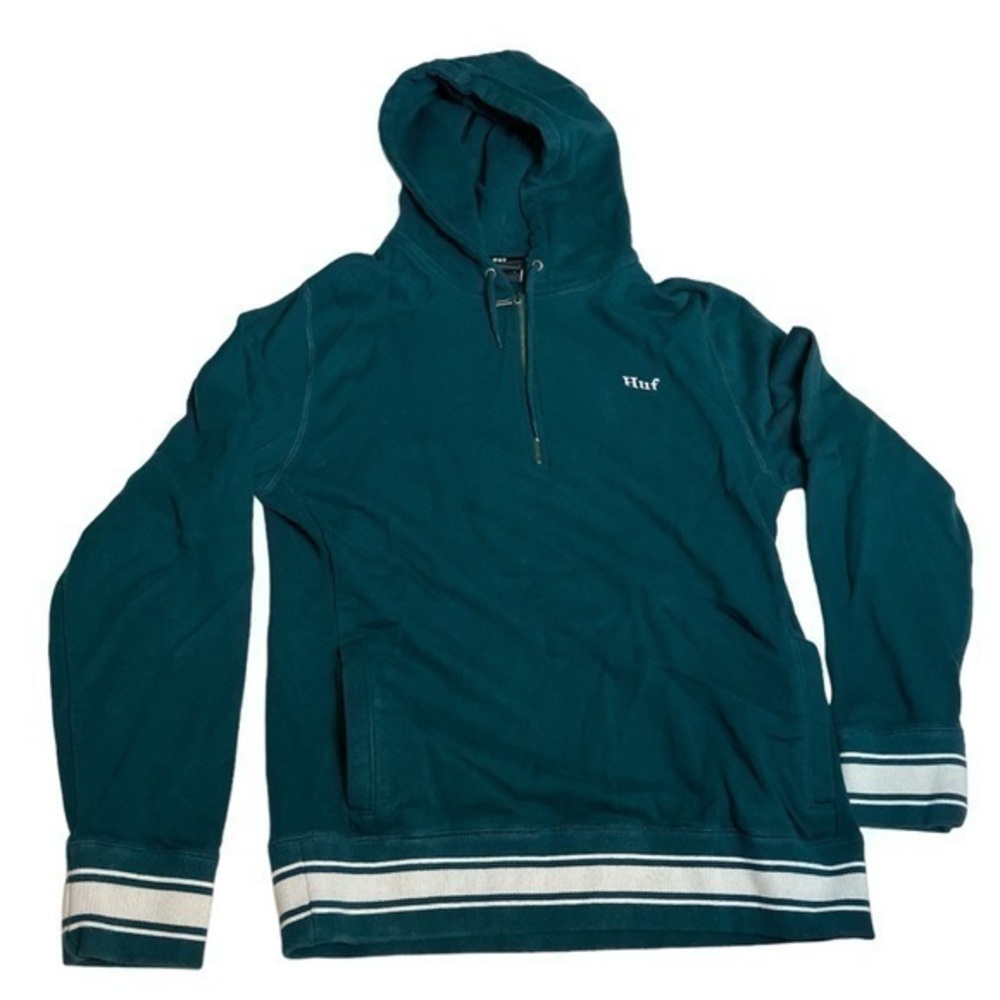 HUF Worldwide blue/green hoodie men’s size large